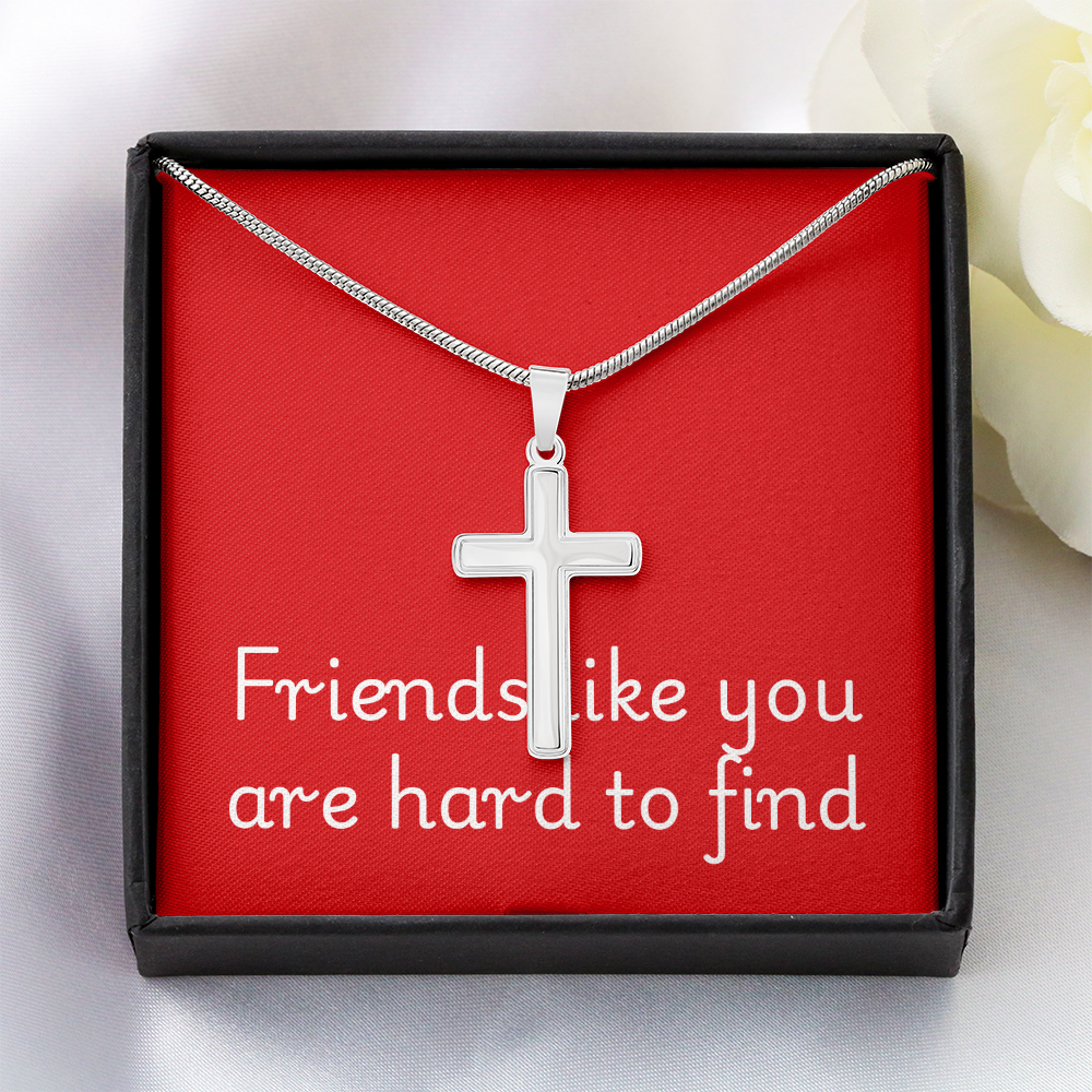 Stainless Steel Cross with Message Card.