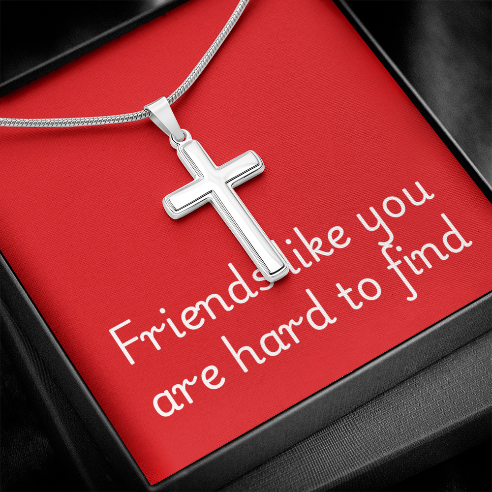 Stainless Steel Cross with Message Card.