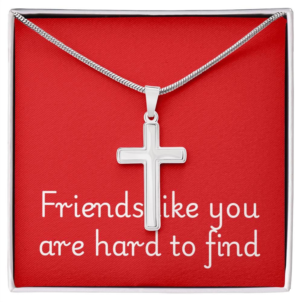 Stainless Steel Cross with Message Card.