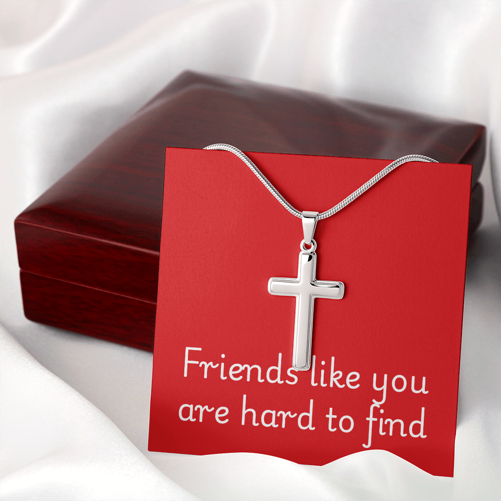 Stainless Steel Cross with Message Card.