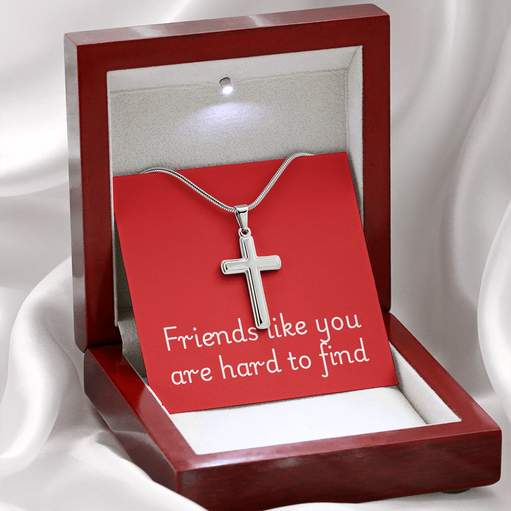 Stainless Steel Cross with Message Card.