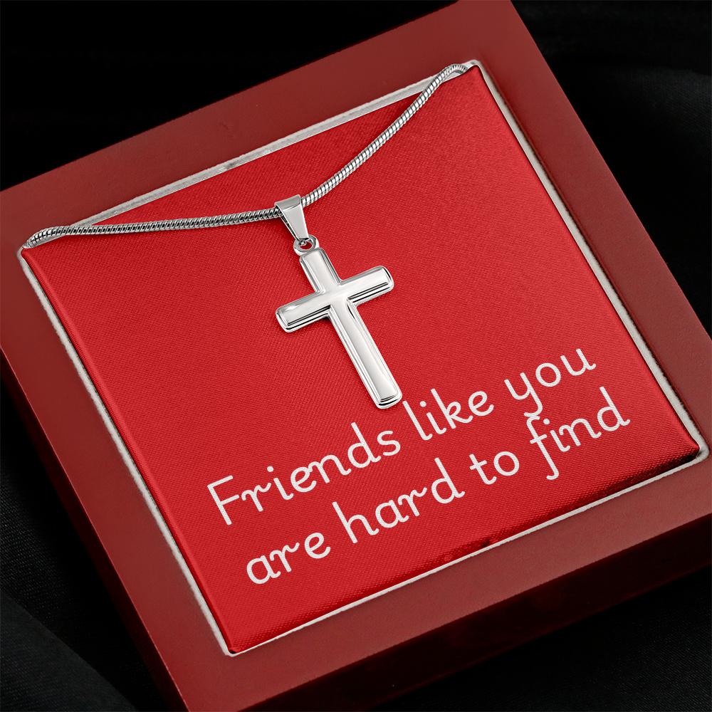 Stainless Steel Cross with Message Card.