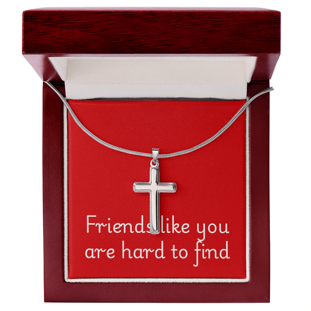 Stainless Steel Cross with Message Card.